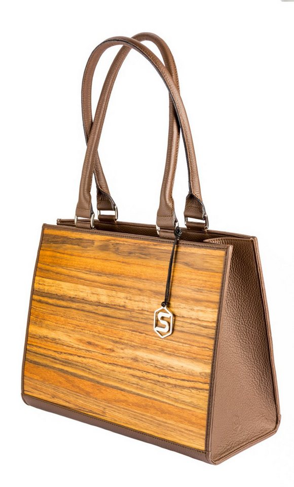 Sebastian Sturm Geldbörse SEBASTIAN STURM Shopper Ruby Handtasche Damen Kalbsleder und Echtholz von Sebastian Sturm