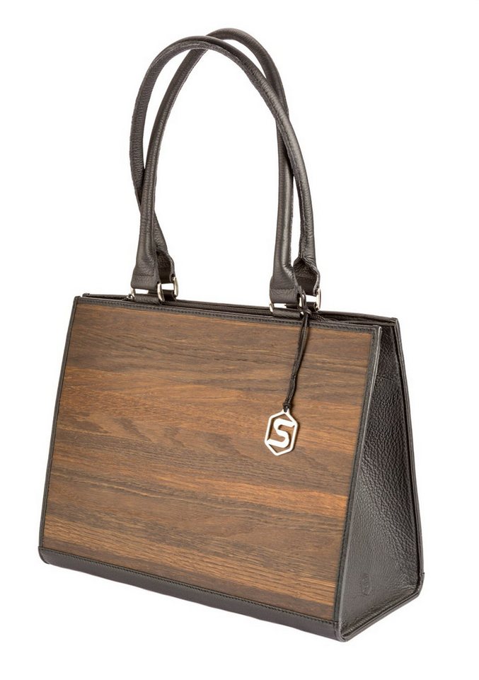 Sebastian Sturm Geldbörse SEBASTIAN STURM Shopper Ruby Handtasche Damen Kalbsleder und Echtholz von Sebastian Sturm