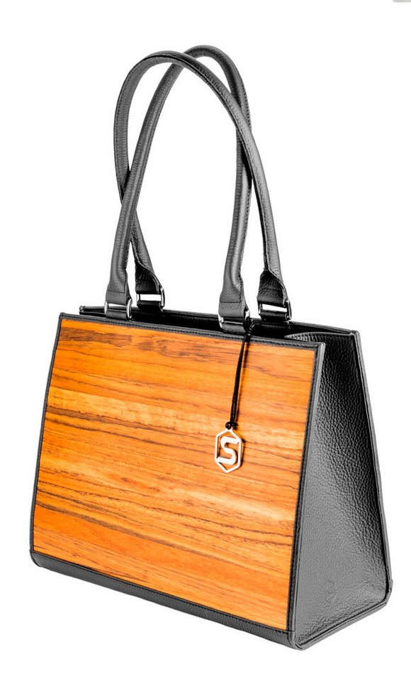 Sebastian Sturm Geldbörse SEBASTIAN STURM Shopper Ruby Handtasche Damen Kalbsleder und Echtholz von Sebastian Sturm