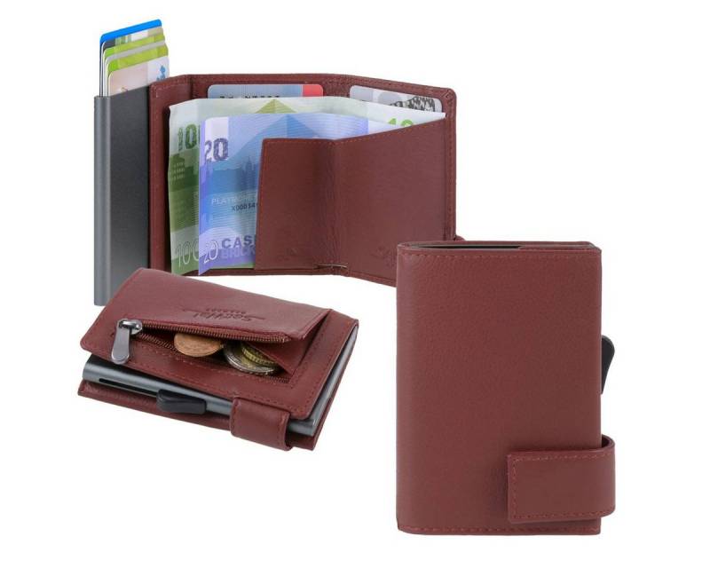 SecWal Geldbörse "SW1" Kartenbörse Herren klein 7x9cm, Kartenbörse, Minibörse, Kartenetui Alucase, RFID Schutz und Münzfach von SecWal