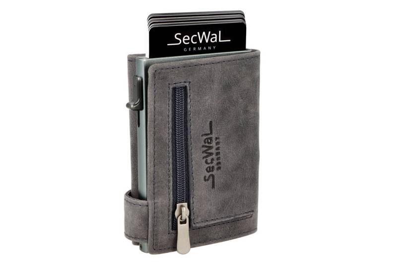 SecWal Geldbörse, Kartenetui mit Münzfach Reißverschluß, Slim Wallet, RFID Schutz, Geldbeutel klein, für Herren und Damen von SecWal
