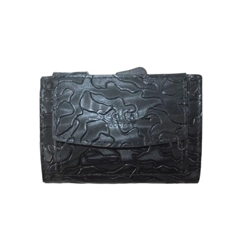 SecWal Leder Kartenetui-Geldbörse geprägt schwarz von SecWal