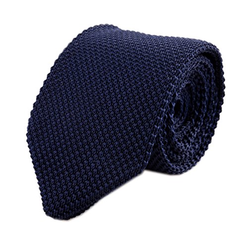 Herren Skinny Strickkrawatte Vintage Gemischtes Muster Casual 6,1 cm Krawatte – verschiedene Designs, 010 Navy, Einheitsgröße von Secdtie