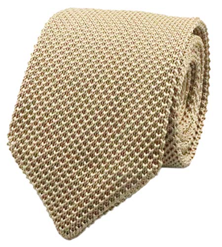 Herren Skinny Strickkrawatte Vintage Gemischtes Muster Casual 6,1 cm Krawatte – verschiedene Designs, champagnerfarben, Einheitsgröße von Secdtie