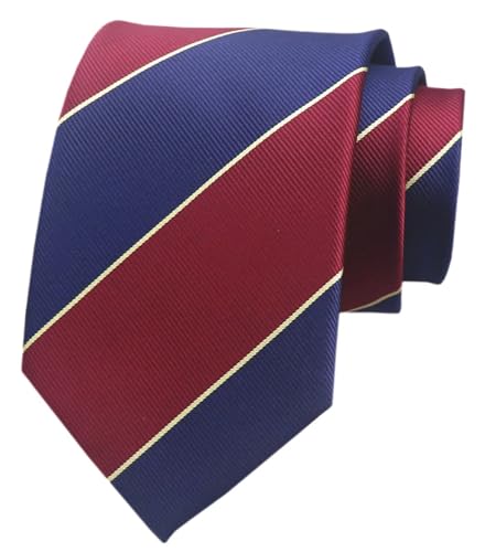Secdtie Herren Klassisch Streifen Jacquard gewebte Seide Krawatte Formale Party Anzug Krawatte, Burgunderrot, Marineblau, Einheitsgröße von Secdtie