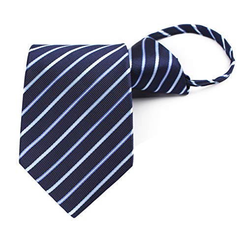 Vorgebundene Herren-Krawatte mit Reißverschluss zum Anklipsen, für Business und Hochzeit, kariert, verschiedene Designs, Streifen 2, Einheitsgröße von Secdtie
