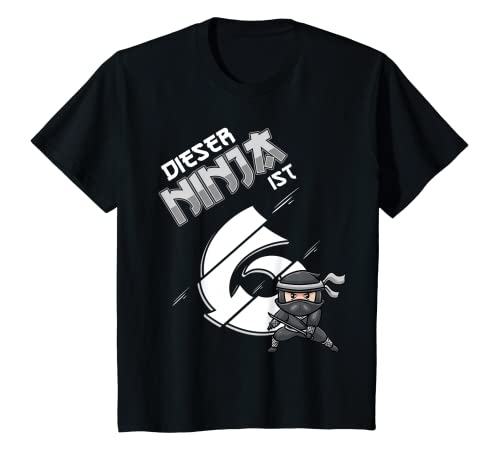 Kinder 6ter Geburtstag Junge 6 Jahre Alt Sechsjähriger Ninja T-Shirt von Sechster Geburtstag 6 Jahre Alt Geschenk