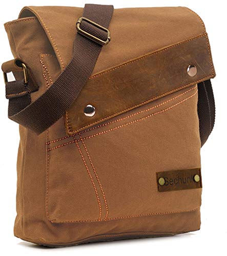 Sechunk Canvas Messenger Bags Umhängetaschen Crossbody Taschen börse Daypack für Männer Frauen (Gelb) von Sechunk