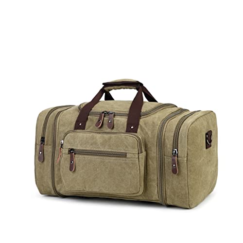 Sechunk Duffle Bag Canvas Leder Große Outdoor Schultertasche, gelb, Einfach und einfach von Sechunk