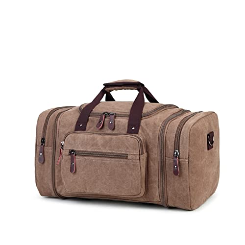 Sechunk Duffle Bag Canvas Leder Große Outdoor Schultertasche, gelb, Einfach und einfach von Sechunk