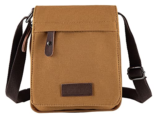 Sechunk Kleine Umhängetasche aus Segeltuch im Vintage-Stil (k_Gelb, Klein) von Sechunk