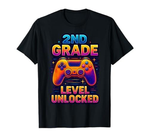 2. Klasse freigeschaltete Gamer Kids Back to School T-Shirt von Second Grade Gamer Kids Level Up