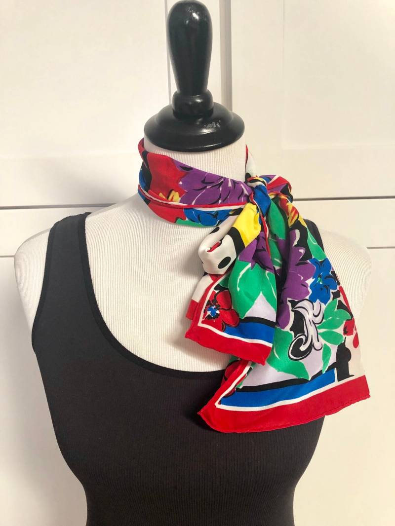 Jahrgang Sacha Seide Schal, Bunte von SecondActShop