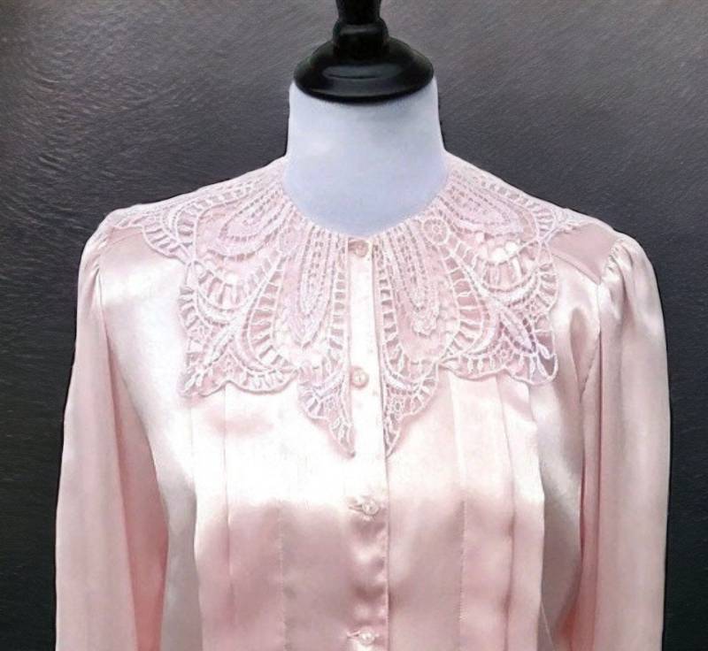 Vintage Rosa Spitze Boho Bluse Vintage Rosa Spitze Boho Bluse von SecondActShop