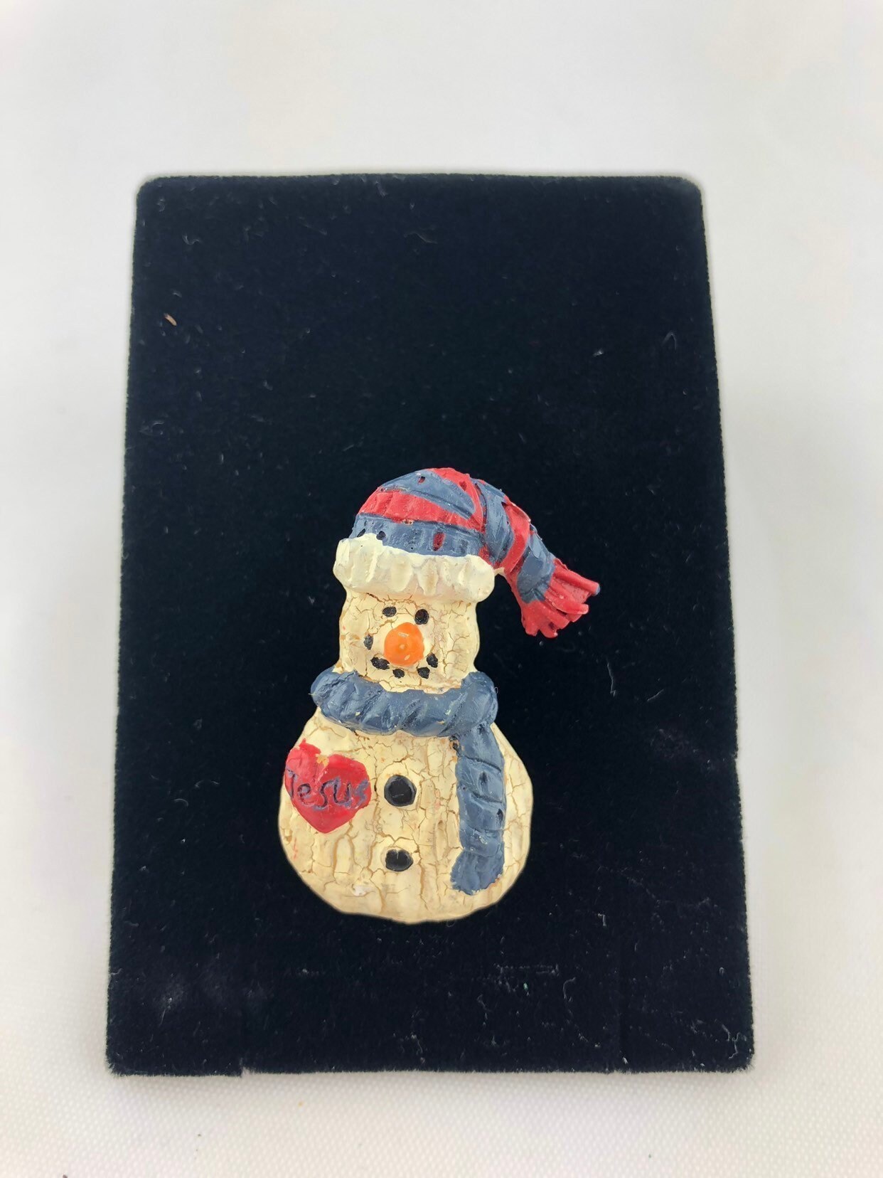 Vintage Schneemann Anstecknadel, Tac Pin, "Jesus Wärmt Mein Herz" Reversnadel von SecondActShop