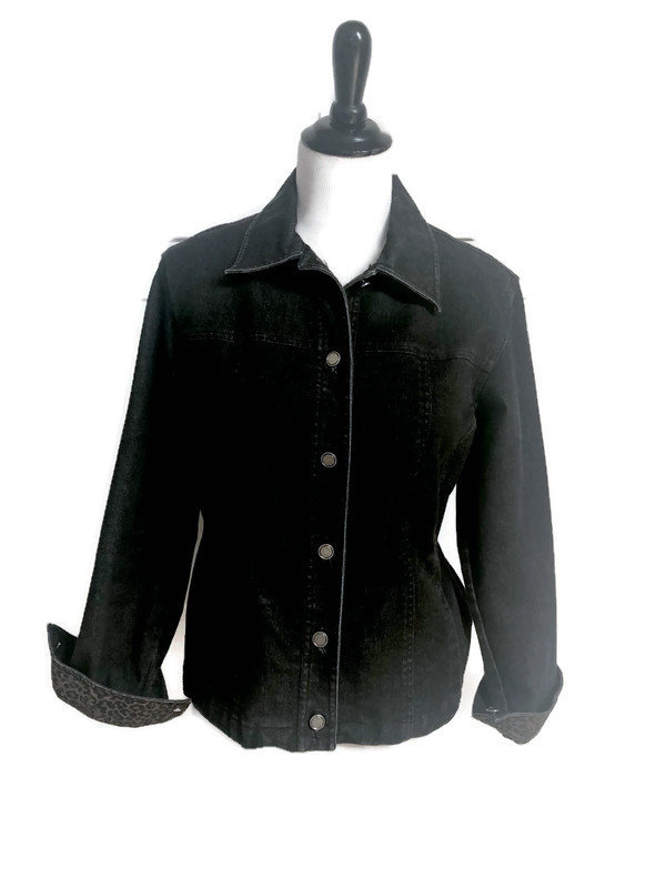 Vintage Schwarze Jeansjacke, Damen Lässige Jacke von SecondActShop