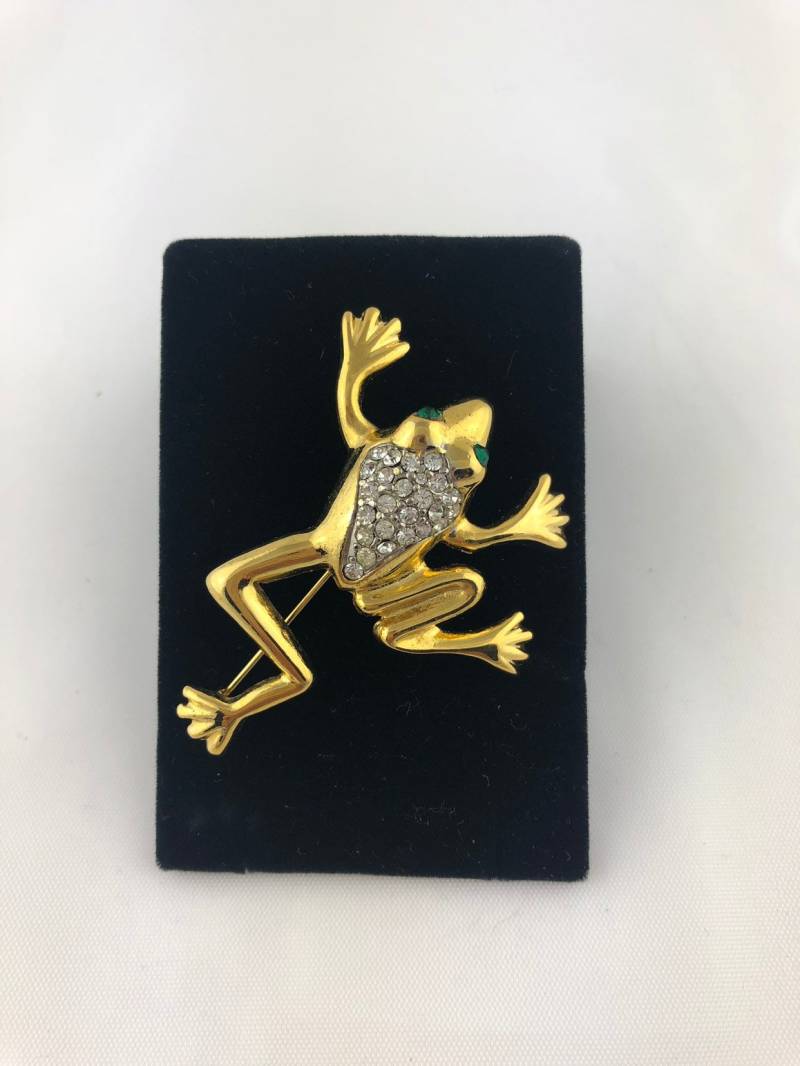 Vintage Strass Frosch Brosche, Perlen Brosche Anstecknadel Vintage Strass Frosch Brosche, Perlen Brosche Anstecknadel von SecondActShop