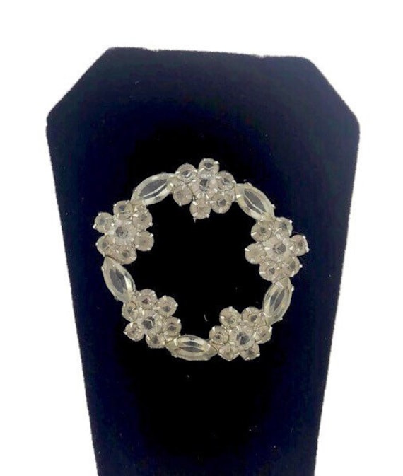 Vintage Strass Runde Braut Brosche von SecondActShop
