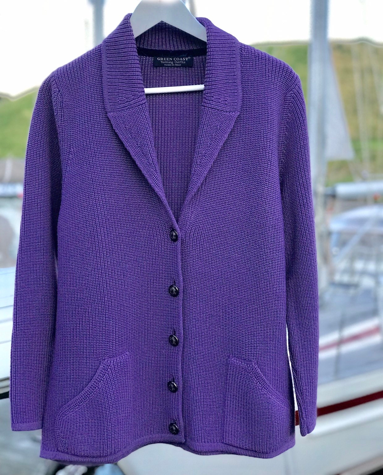 Green Coast Yachting Outfits Merino Wolle Ultra Violette Strickjacke, M von SecondFirst