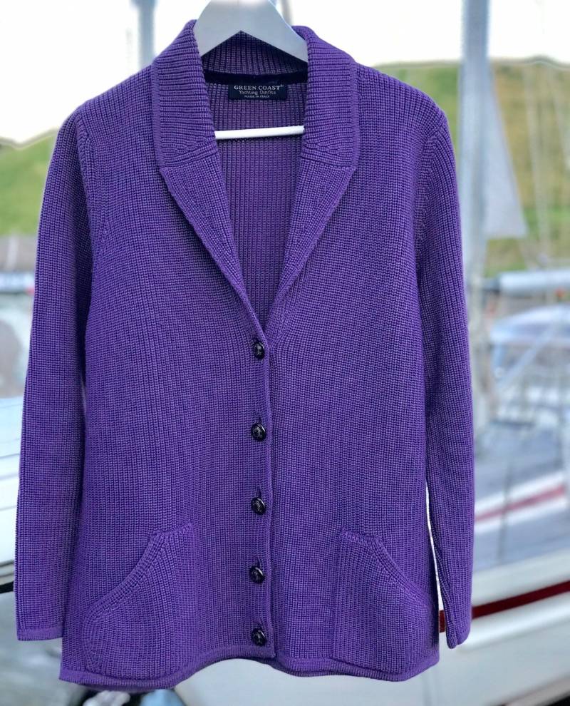 Green Coast Yachting Outfits Merino Wolle Ultra Violette Strickjacke, M von SecondFirst