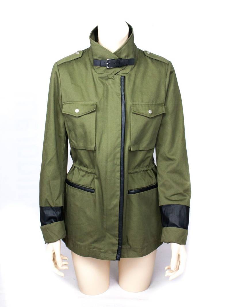 Maje Military Style Khaki Grüne Jacke, Größe S von SecondFirst