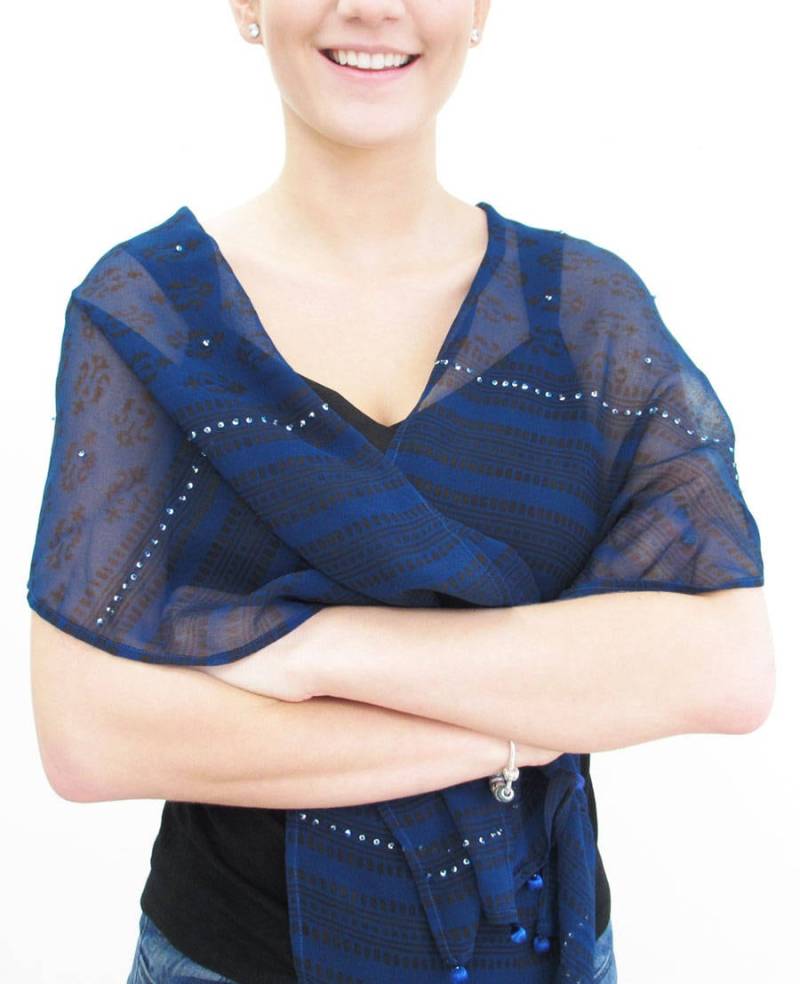 Marine Schal, Chiffon Block Print Pailletten Schiere Abend Statement Schal Marine Schal, Chiffon Block Print Pailletten Schiere Abend Statement Schal von SecondSkein