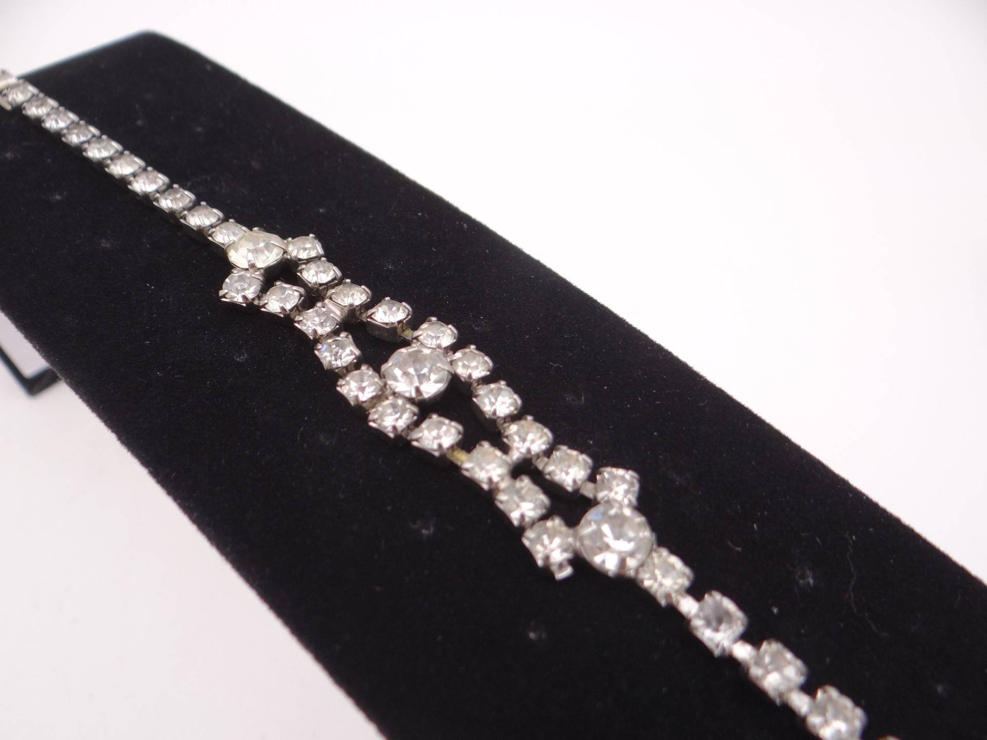 Vintage Facettierten Strass Armband - Braut Abschlussball Cotillion Schmuck Für Besondere Anlässe von SecondWindShop