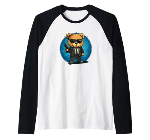 Pretty Secret Teddybär Agent Outfit für Jungen und Mädchen Raglan Pretty Secret Teddybär Agent Outfit für Jungen und Mädchen Raglan von Secret Agent Teddy Bear