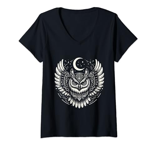 Damen Secret Illuminati Eule Tattoo T-Shirt mit V-Ausschnitt Damen Secret Illuminati Eule Tattoo T-Shirt mit V-Ausschnitt von Secret Illuminati Owl Tattoo