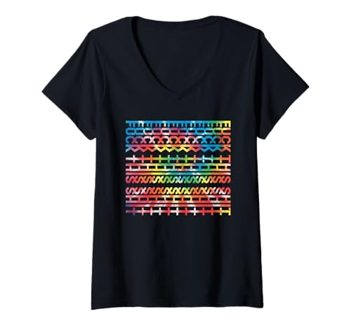 Damen Lustiger geheimer Text Tie-Dye FTS versteckte Botschaft T-Shirt mit V-Ausschnitt Damen Lustiger geheimer Text Tie-Dye FTS versteckte Botschaft T-Shirt mit V-Ausschnitt von Secret Text Pattern