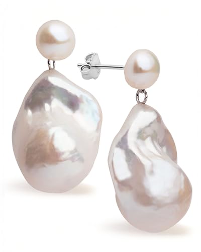 Damen-Ohrringe aus weißen Süßwasser-Zuchtperlen | Secret & You | 925er-Sterlingsilber, Perle von Secret & You