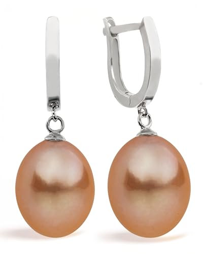 Damen Perlenohrringe, Süßwasser-Zuchtperlen Tropfenform 10,5-11 mm Weiß, Lavendel, Pfirsich und behandelte graue und schwarze Farben von Secret & You | Hochwertiges Sterling Silber 925 von Secret & You