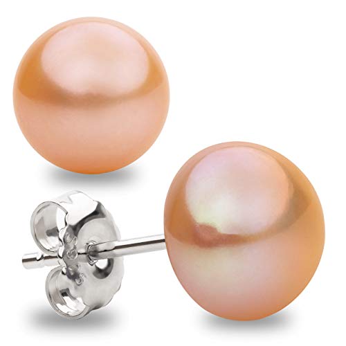 Damen Perlenohrringe Orange Süßwasser Zuchtperlen Knopfform Pfirsich Orange Farbe SECRET & YOU - Perlen Ohrstecker Sterling Silber 925 - Erhältlich in 4 Größen von 8-11 mm Damen Perlenohrringe Orange Süßwasser Zuchtperlen Knopfform Pfirsich Orange Farbe SECRET & YOU - Perlen Ohrstecker Sterling Silber 925 - Erhältlich in 4 Größen von 8-11 mm von Secret & You