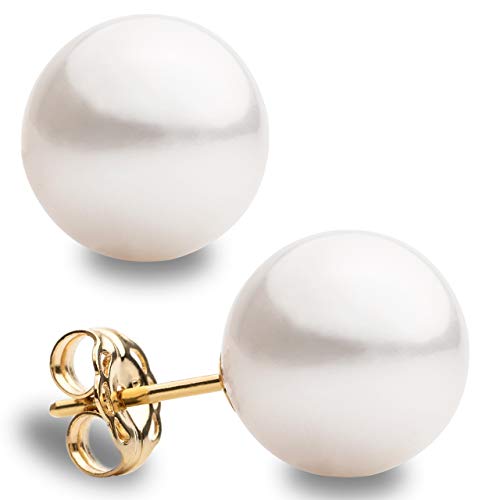 Damen-Perlenohrringe mit runder Süßwasser-Zuchtperle von Secret & You | In 750er Gold 18 Karat oder in rhodiniertem 925er Sterlingsilber von Secret & You