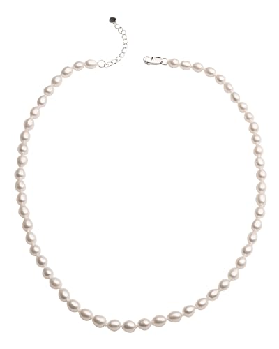Secret & You Damen-Halskette aus ovalen Süßwasser-Zuchtperlen, 42 cm + 5 cm lang, Perle von Secret & You