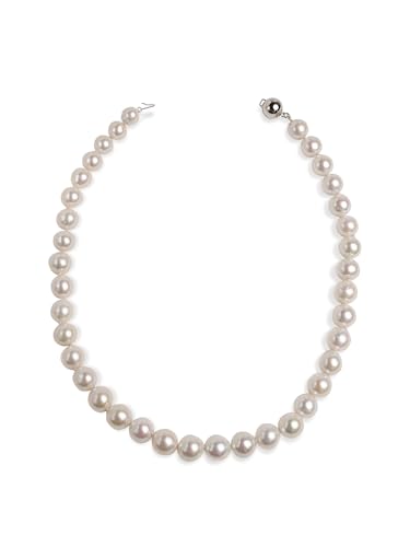 Secret & You Damen Halskette mit kultivierten Süßwasser-Runden Perlen - 42 cm lang - Runde Perlen 10 bis 12 mm mit Knoten zwischen jeder Perle. von Secret & You