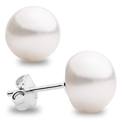 Perlenohrringe Damen und Frauen Ohrstecker, Süßwasser Zuchtperlen Knopfperle - SECRET & YOU - Perlen Ohrstecker Sterling Silber 925 - Erhältlich in 10 Größen von 4 mm bis 13 mm Perlenohrringe Damen und Frauen Ohrstecker, Süßwasser Zuchtperlen Knopfperle - SECRET & YOU - Perlen Ohrstecker Sterling Silber 925 - Erhältlich in 10 Größen von 4 mm bis 13 mm von Secret & You