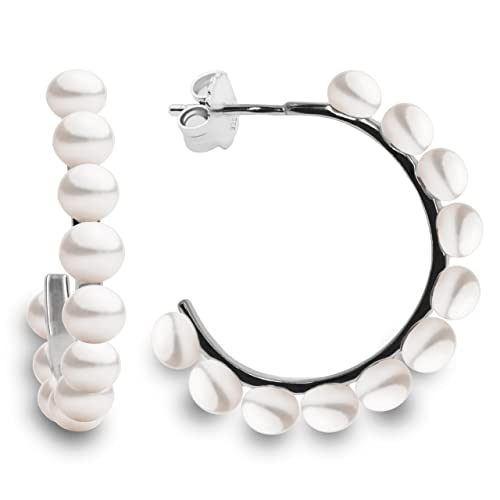 Perlenohrringe Creolen mit Weißen Süßwasser-Zuchtperlen Weiß -Secret & You - 4-5 mm Perlen - 925 Sterling Silber Perlenohrringe Creolen mit Weißen Süßwasser-Zuchtperlen Weiß -Secret & You - 4-5 mm Perlen - 925 Sterling Silber von Secret & You
