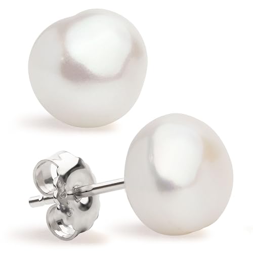 Perlenohrringe Damen Süßwasser Zuchtperle - Barockperlen - Secret & You - Perlen Ohrstecker Sterling Silber 925 - Erhältlich in 5 Größen von 9-10 mm bis 13-14 mm von Secret & You