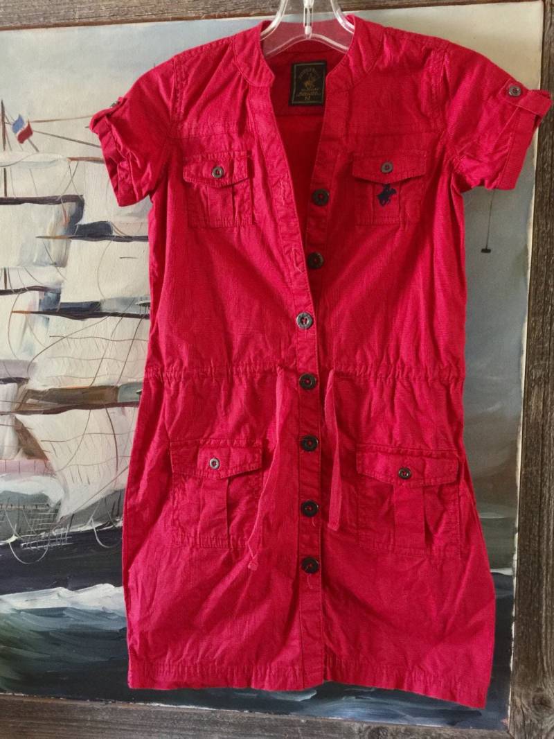 Rot Kariertes Poloshirt Kleid Kleinkind Mädchen Athletisch Sommer Urlaub Outfit Geburtstag Strand Sport Metall Knöpfe Taschen American Usa 4 von SecretBelladonna