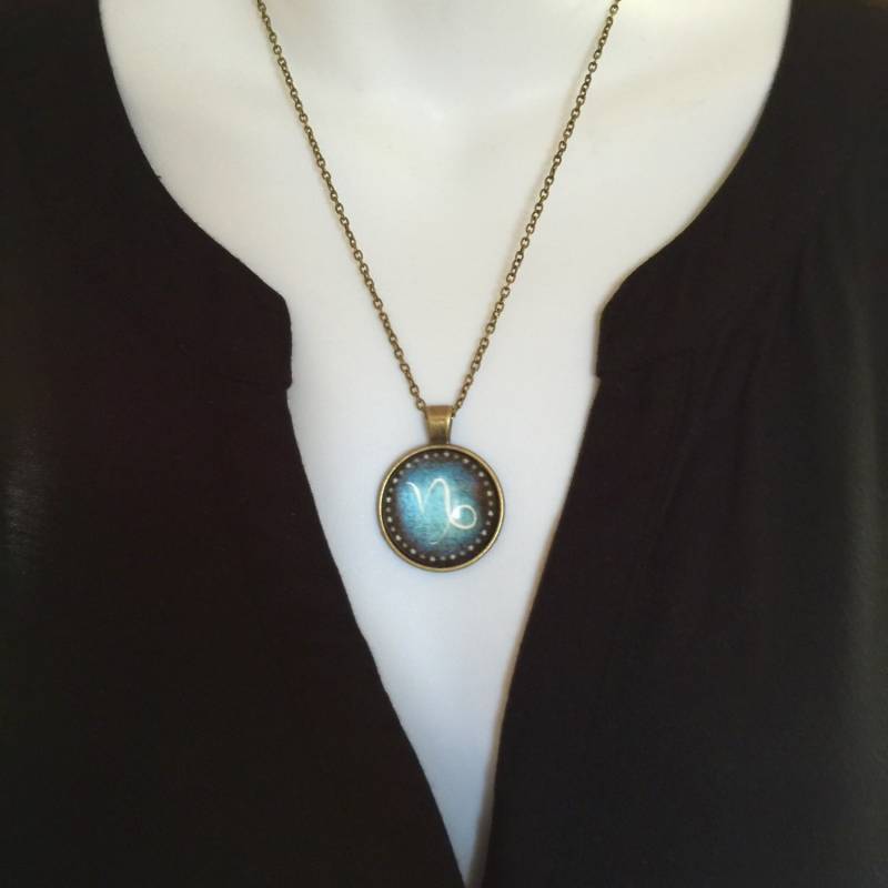 Sternzeichen Astrologie Geburtszeichen Symbol Horoskop Halskette Yoga Statement Anhänger Unisex Cabochon Kette Talisman Energie Schmuck von SecretBelladonna