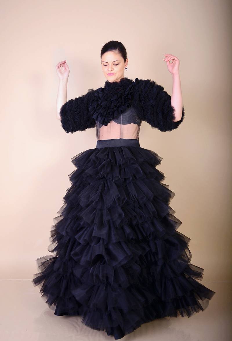 Rüschen Kleid/Halloween Brautkleid Tüll Gothic Schwarzes Alternative Braut von SecretGardenBySvetla