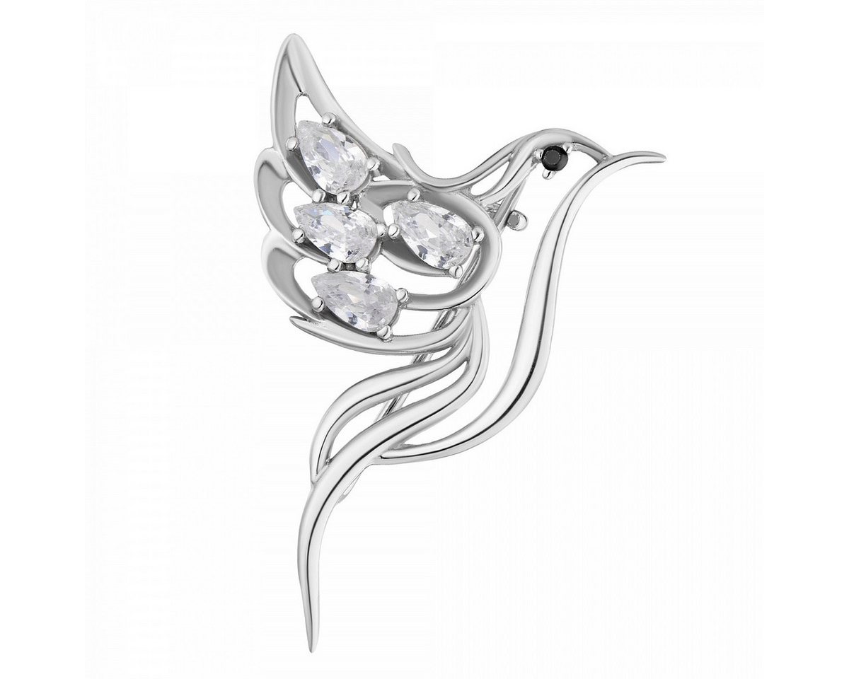Secretforyou Anstecknadel Brosche Anstecknadel 925 Silber Zirkonia Steine Taube Echtschmuck von Secretforyou