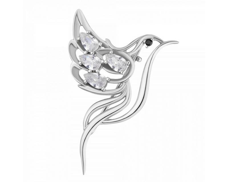 Secretforyou Anstecknadel Brosche Anstecknadel 925 Silber Zirkonia Steine Taube Echtschmuck von Secretforyou