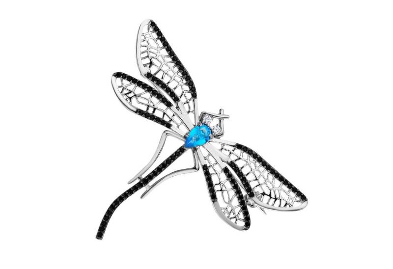 Secretforyou Brosche Brosche Anstecknadel 925 Silber Topas Zirkonia Libelle, 925 Sterling Silber von Secretforyou