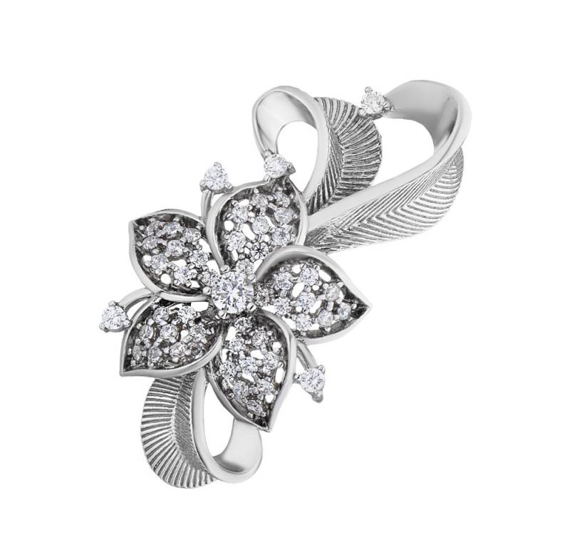 Secretforyou Brosche Brosche Anstecknadel 925 Silber Zirkonia Steine Echtschmuck von Secretforyou