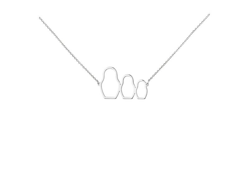 Secretforyou Collier Halskette Collie Anhänger 925 Silber Matroschka 45 cm Echtschmuck von Secretforyou