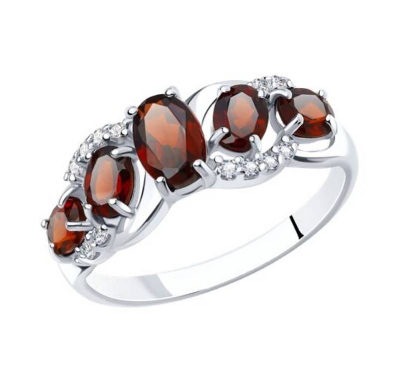 Secretforyou Fingerring Fingerring Ring 925 Silber Granat Zirkonia Echtschmuck von Secretforyou