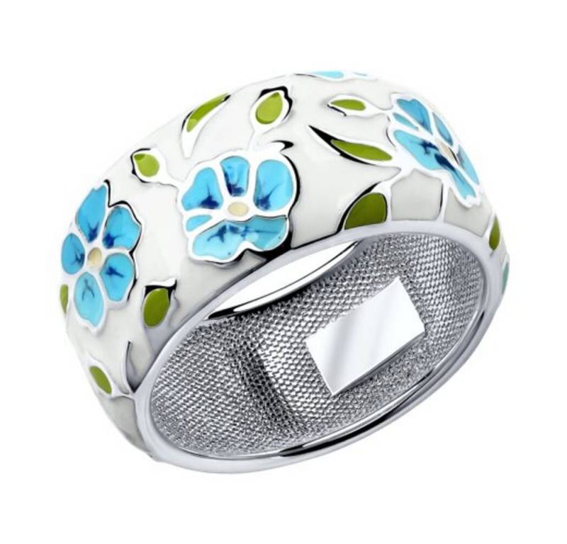 Secretforyou Fingerring Fingerring Ring Silber Emaille Silberring Echtschmuck, Silberschmuck von Secretforyou