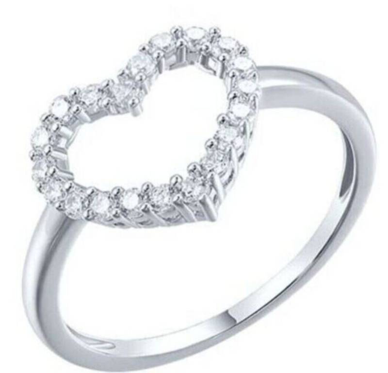 Secretforyou Fingerring Ring Fingerring 925 Silber Zirkonia Steine Herz Echtschmuck von Secretforyou